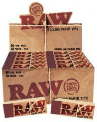 RAW Original Natural Paper Filter Tips (50/Tips, 50/Box)