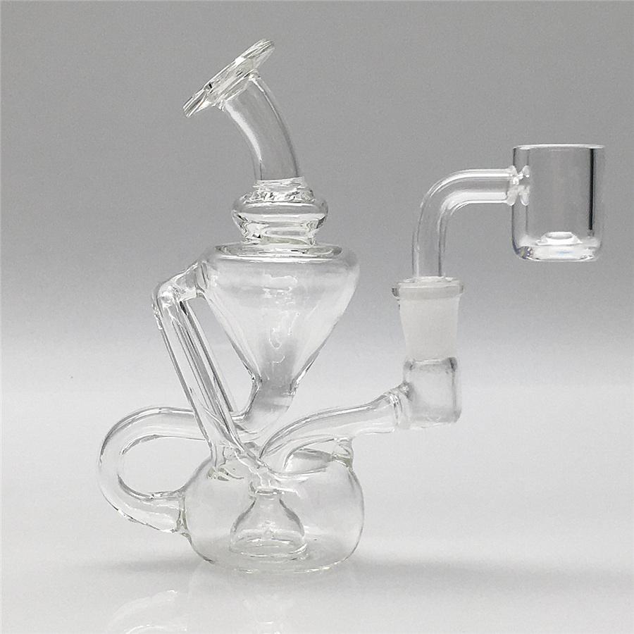 5 (4.6) Mini Glass Recycler Concentrate Dab Rig - Borosilicate