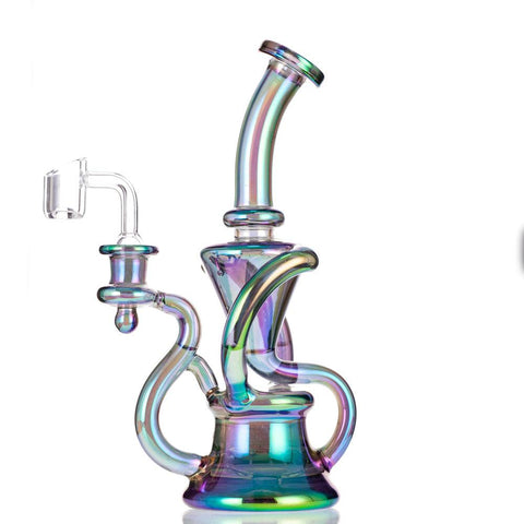 9" Glass Recycler Dab Rig - Electroplated
