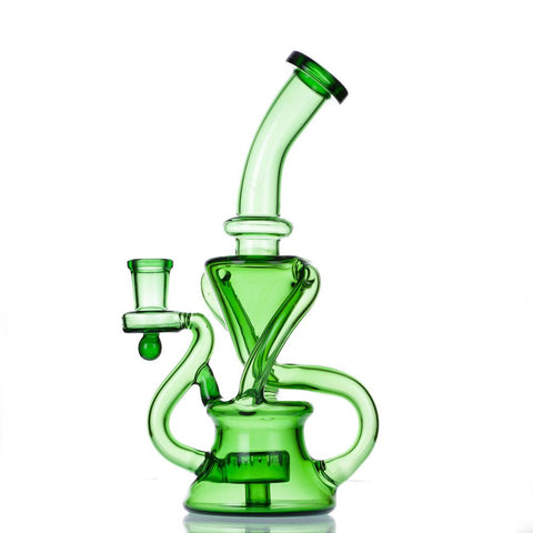 9" Glass Recycler Dab Rig - Green