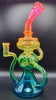 10" Glass Recycler Dab Rig - Rainbow Coloured