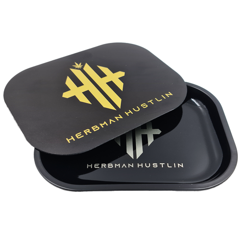 Gold Monogram Herbman Hustling Rolling Tray