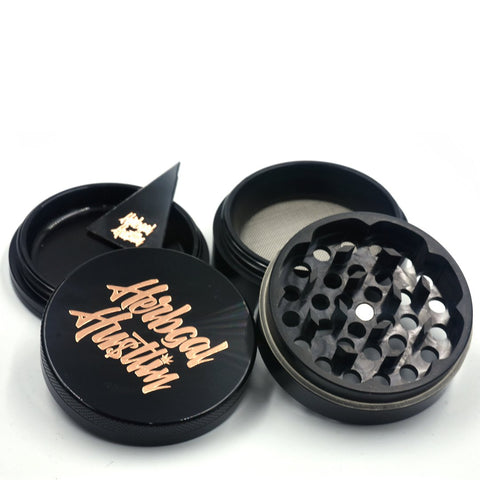 Herbgal Black/Rose Gold Script Grinder 60mm 4 Piece