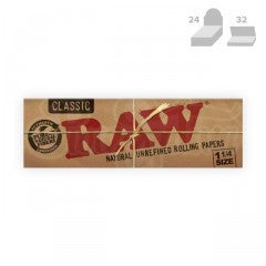 RAW Classic 1 1/4 Natural Rolling Papers (32/Papers, 24/Box)