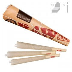 RAW Classic KingSize Pre-Rolled Cones (3/Pack, 32/Box)
