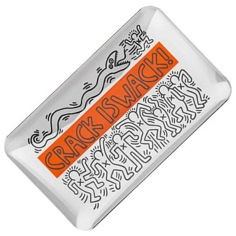 Crack Is Whack Glass Rolling Tray by Keith Haring Glass