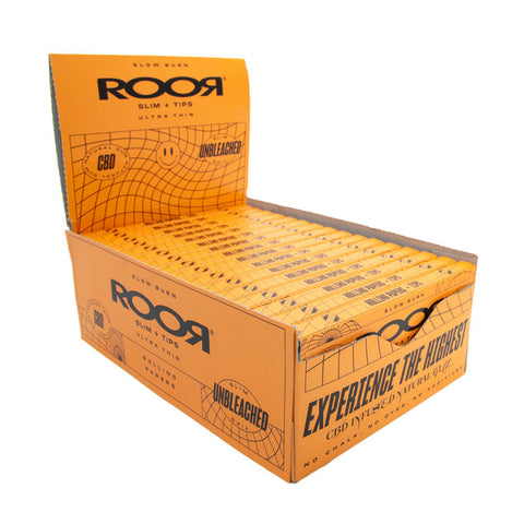 Roor CBD Gum Unbleached King Size Slim Papers & Tips