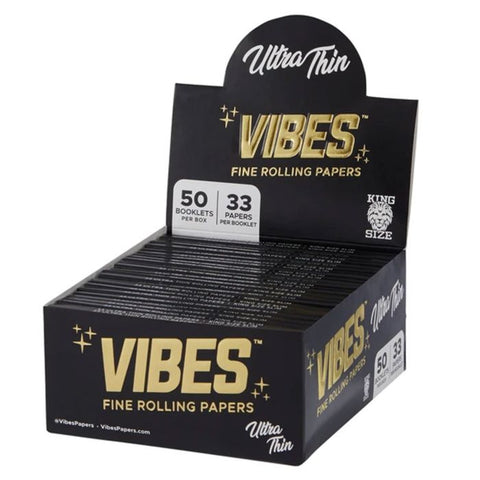 Vibes Rolling Papers – King Size Slim Ultra Thin (Black)