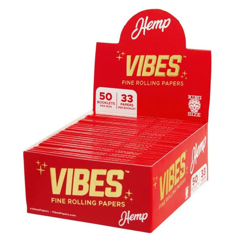 Vibes Rolling Papers – King Size Slim Hemp (Red)